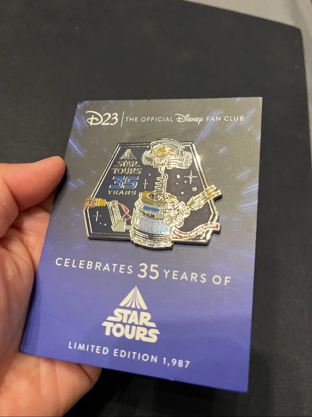 Disney D23 35 years of Star Tours Limited Ed. 1987 Star Wars pin, NWT. (SW-19)
